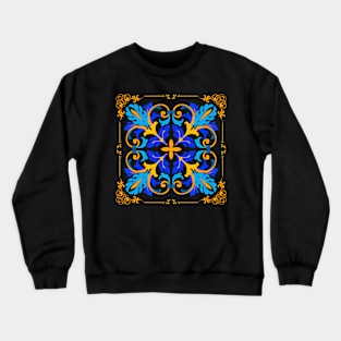 Majolica Inspired Seamless Pattern Crewneck Sweatshirt